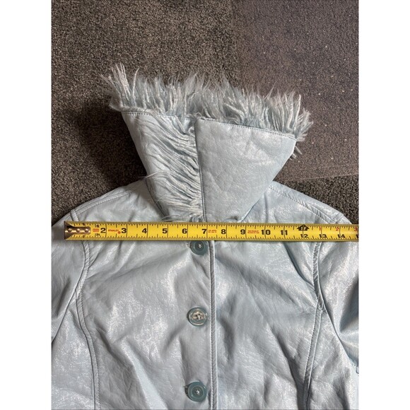 Urban Outfitters “MIA” Jacket NWT - Sky Blue Y2K Feather Jacket - Adult Women XS - Picture 7 of 11